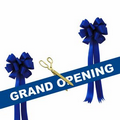 Grand Opening Kit-15" Gold Ceremonial Scissors, Ribbon, Bows (Gold/Blue)